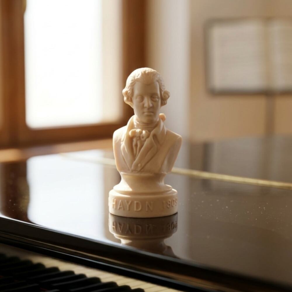 Vintage Halbe Haydn Plastic Bust | 4.5" Composer Figurine | Piano Gift Decor